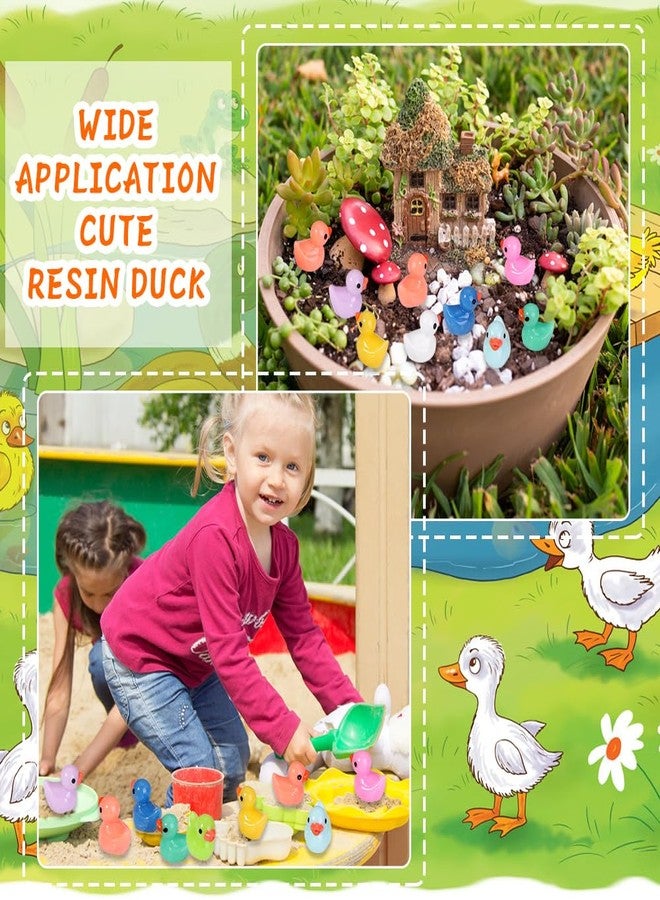 DULEFUN 200pcs Tiny Ducks 10 Colors Little Duck Figures Mini Resin Ducks Plastic Small Miniature Ducks Bulk for Dollhouse Decor Micro Fairy Garden Landscape Aquarium Tiny Toys - Image 5